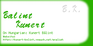 balint kunert business card